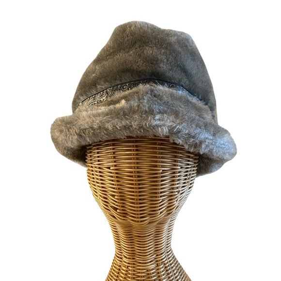 Vintage Faux Fur Gray German Russian Cossack Hat - Picture 2 of 9